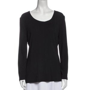 DONNA KARAN Scoop Neck Long Sleeve Top